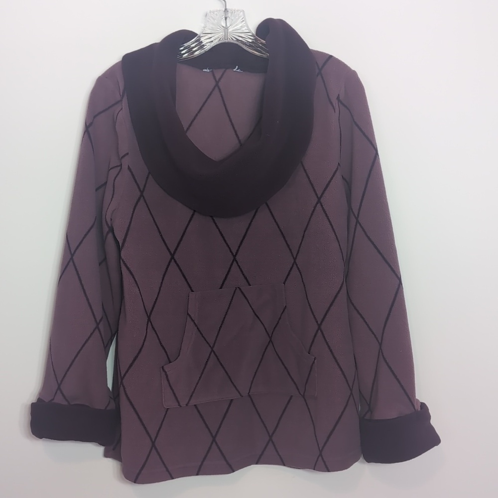 Pajamagram Fleece Cowl Neck Long Sleeve Pullover Shirt Sweatshirt Top